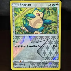 Snorlax 50/68 LP/NM Reverse Holo Rare Hidden Fates Pokemon Card SM sleeping bear - Image 1