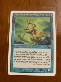 Merfolk of the Pearl Trident - MTG Magic Card - 7th Seventh Edition - NM - Image 1