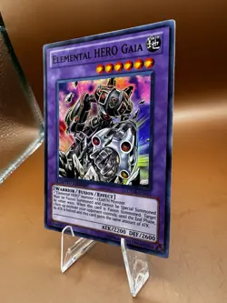Yugioh Elemental HERO Gaia Super Rare CT08-EN011 Vintage LP - Image 2
