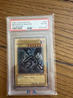 PSA 7, 6, 5 Blue Eyes White Dragon, Dark Magician, And Red Eyes B. Dragon 1st Ed - Image 3
