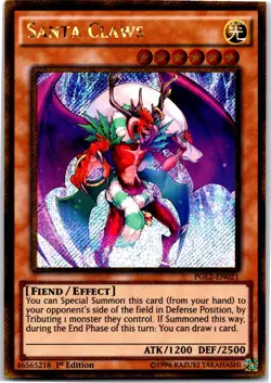 SANTA CLAWS PGL2-EN021 GOLD SECRET RARE YU-GI-OH MP - Image 1