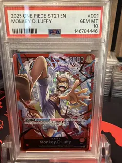 2025 ONE PIECE STARTER DECK ST21-EX GEAR 5 #001 MONKEY D. LUFFY PSA 10 - Image 1