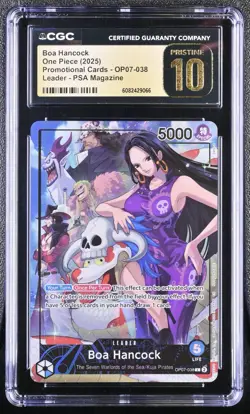 One Piece CCG Boa Hancock PSA Magazine Exclusive Promo OP07-038 CGC 10 Pristine - Image 1