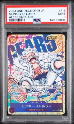 2023 ONE PIECE JAPANESE OP05-AWAKENING OF THE NEW ERA #119 MONKEY D. LUFFY PSA 9 - Image 1