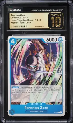 Roronoa Zoro P-056 CGC 10 Pristine ENGLISH One Piece Promo Nami Deck - Image 1