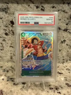 PSA 10 2025 One Piece Prb02 Premium Booster The Best Vol.2 #005 Monkey D. Luffy - Image 1