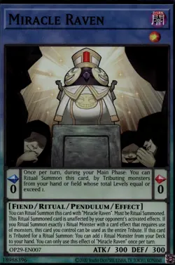 Yu-Gi-Oh! Miracle Raven Super Rare OP29-EN007 - Image 1