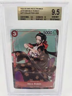 One Piece ST01-008 Nico Robin Gift Collection 2023 EN Promo Beckett 9.5 Gem Mint - Image 1