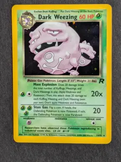 Dark Weezing 14/82 Team Rocket Rare Holo Vintage Pokemon Card - Image 1
