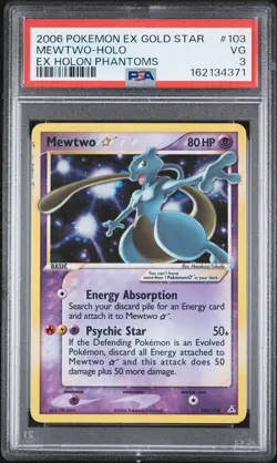 2006 Pokemon EX Gold Star Holon Phantoms 103 Mewtwo Holo PSA 3 162134371 - Image 1