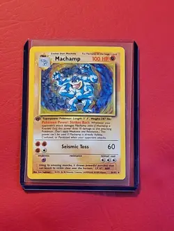 1st Edition Machamp 8/102 Base Set Holo Rare Vintage 1999 Pokemon Card - Image 1