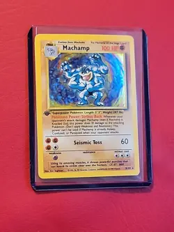 1st Edition Machamp 8/102 Base Set Holo Rare Vintage 1999 Pokemon Card - Image 3