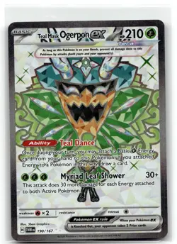 Teal Mask Ogerpon ex 190/167 Ultra Rare Twilight Masquerade Pokemon Holo NM - Image 1