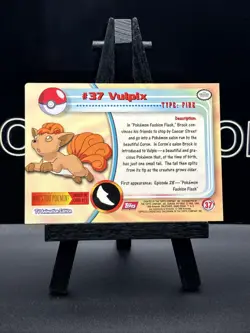 Vulpix #37 1998 Topps Pokemon TV Animation Edition Red Logo Pokemon Card - Image 5