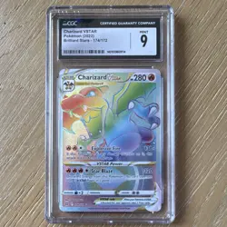 CGC 9 Charizard VSTAR Secret Rare Holo 174/172 Brilliant Stars 2022 Eng - Image 1