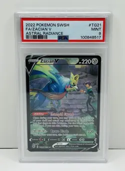 🔥2022 POKEMON SWORD & SHIELD ASTRAL RADIANCE #TG21 FULL ART/ZACIAN V PSA 9!🔥 - Image 1