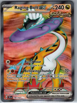 Raging Bolt EX 196/162 Full Art - Temporal Forces - Pokemon Card - NM - Image 1