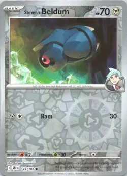 STEVEN'S BELDUM 143/182 COMMON DESTINED RIVALS POKEMON REVERSE HOLO NM/M - Image 1