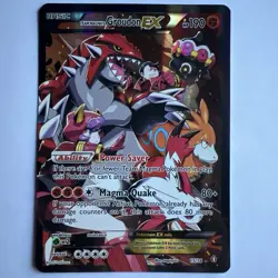 2015 Pokemon XY Double Crisis Full Art Team Magma's Groudon EX 15/34 (NEAR MINT] - Image 1