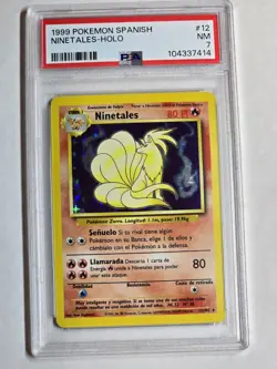 Pokemon TCG 1999 Spanish Base Set Ninetales Holo Rare #12/102 PSA 7 - Image 1