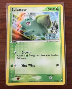 Bulbasaur - 46/100 “Stamped” Reverse Holo - EX Crystal Guardians - Image 1