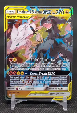Reshiram & Zekrom GX 157/236 Sm-Cosmic Eclipse Pokemon Holo - Image 1
