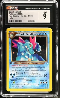 Pokemon Dark Feraligatr Neo Destiny 1st Edition Holo Rare #5 CGC 9 Mint - Image 1
