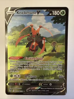 Kricketune V TG12/TG30 Full Art 2022 Pokemon Silver Tempest Trainer Gallery Card - Image 1