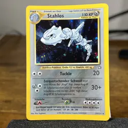 Steelix German 15/111 Neo Genesis Stahlos Holo Pokemon Card HP - Image 1