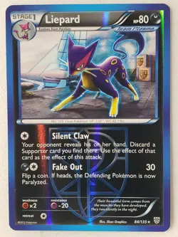 REVERSE HOLO Liepard 84/135 NM - Plasma Storm Pokemon Card - Image 1