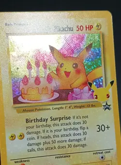 Birthday Pikachu #24 Celebrations Holo Pokemon Card - Image 2