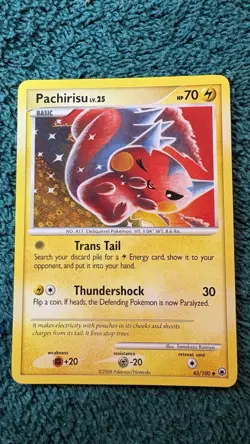 Pokemon Pachirisu Majestic Dawn 43/100 Uncommon Basic Regular Card 2008 - Image 2