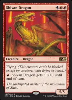 Shivan Dragon Light Play, English Magic the Gathering MTG Magic 2015 - Image 1