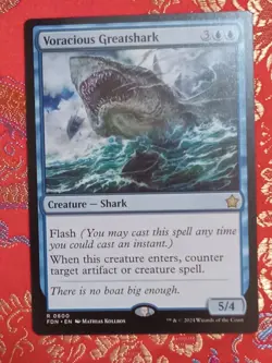 Voracious Greatshark Foundations Magic The Gathering Rare Card MTG CCG - Image 1