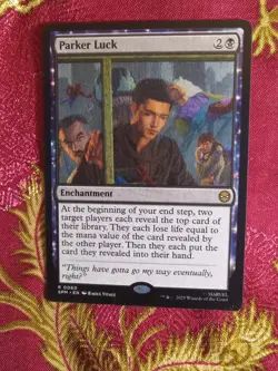Parker Luck Marvel's Spider-Man Magic The Gathering MTG Card black enchantment - Image 1