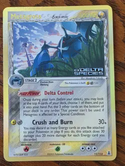 Metagross Reverse Holo Rare STAMP - 2005 Pokemon Card EX Delta Species 11/113 LP - Image 1