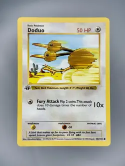 Doduo 1st Edition Shadowless 48/102 Base Set LP - Pokemon TCG Card Common - Image 1