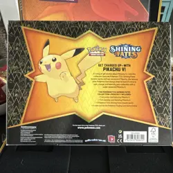 Pokemon TCG Shining Fates Pikachu V Collection Box English 4-Card Foil Holo - Image 4