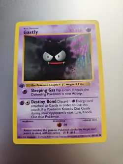 Pokemon TCG Gastly 1st Edition Common Card Base Set, Shadowless, 50/102 - Image 1