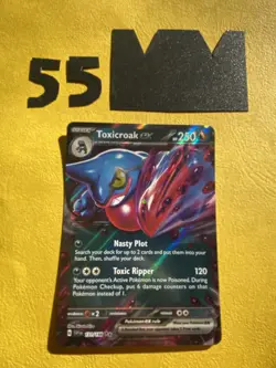 Toxicroak EX 131/198 Scarlet & Violet Base Double Rare Holo Pokemon TCG Card - Image 1