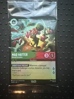 2026 Disney Lorcana Mad Hatter Unruly Eccentric D23 Exclusive FOIL *SEALED* - Image 2