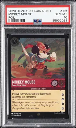 DISNEY LORCANA EN 1-THE FIRST CHAPTER MICKEY MOUSE - BRAVE LITTLE TAILOR PSA 10 - Image 1
