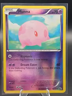 Munna Reverse holo 48/114 Black and White Pokemon Card - Image 1