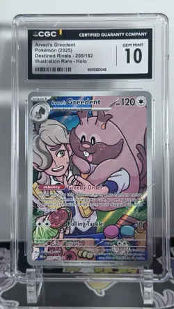 CGC 10 Arven's Greedent 205/182 IR Destined Rivals DRI Pokemon Card - Image 1