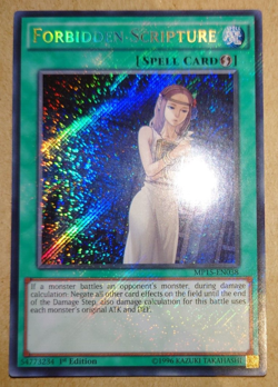 MP15-EN038 Forbidden Scripture Secret Rare 1st edition YuGiOh Card - Image 1