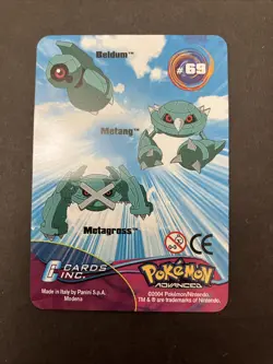 Pokemon Advanced 2004 Panini Lenticular Action Card #69 Beldum-Metang-Metagross - Image 3
