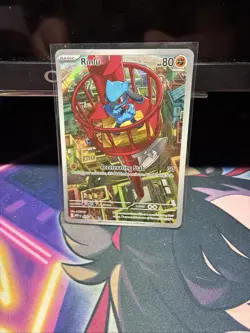 Pokemon TCG Riolu Illustration Mega Evolution Card Lp-Nm - Image 1