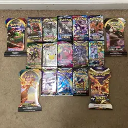 Pokemon TCG 17-Pack Assorted English Booster Pack Lot - 10 Cards Each - Image 1