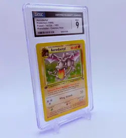 Pokemon Fossil 1/62 Aerodactyl 1st Edition Prerelease Holo Rare 1999 CGC 9 MINT - Image 2