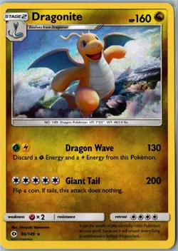 Dragonite SM Base Set 96/149 Holo Rare Lightly Played - Pokemon Card - Image 1